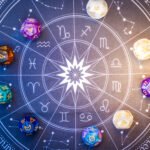 Zodiac horoscope with divination dice